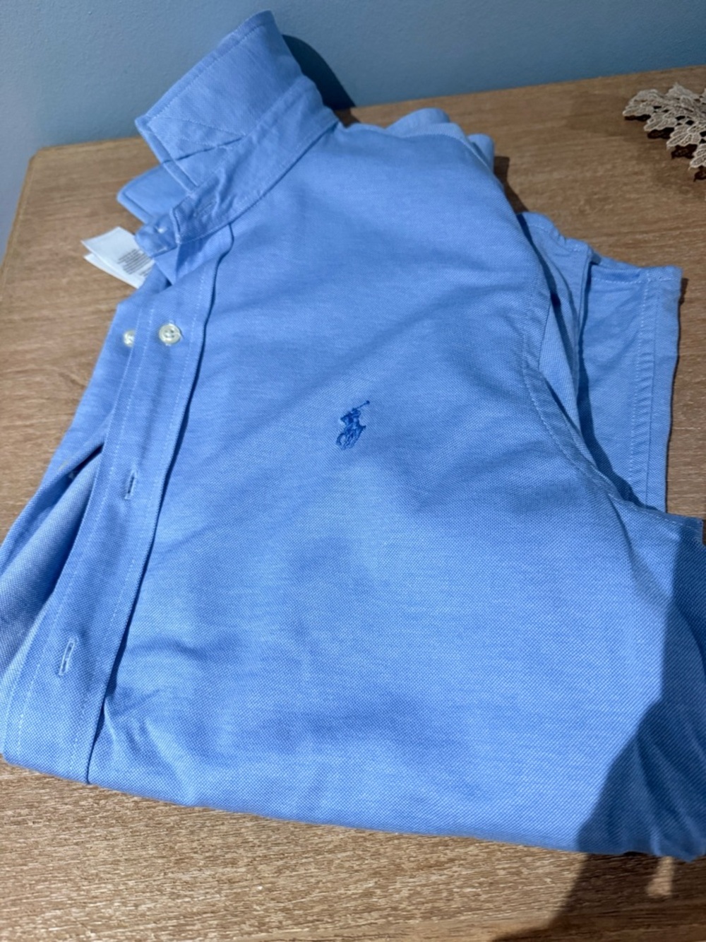 Ralph Lauren Men's Light Blue Button-Down Shirt with Pony Logo